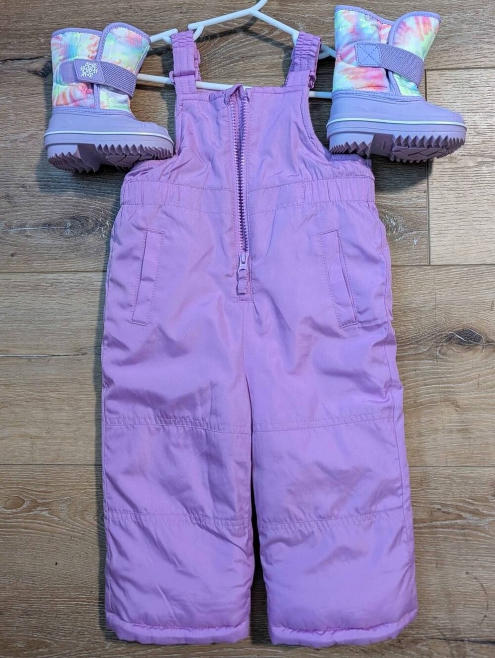 Snow Bibs sz 12 months & Boots sz 4